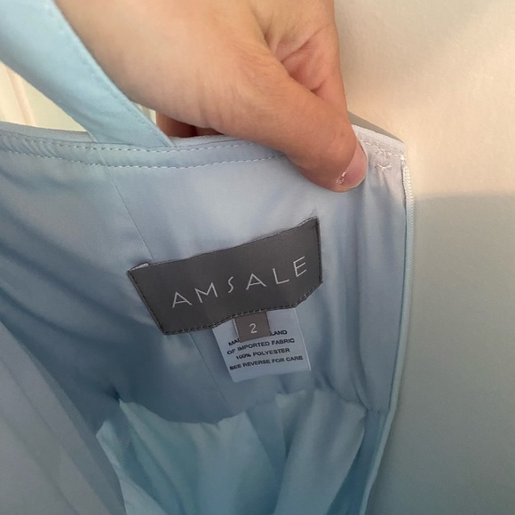 Amsale pale blue bridesmaids dress - Picture 2 of 3